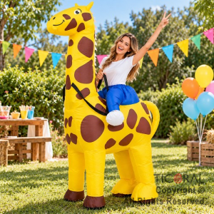 DISFRAZ INFLABLE JIRAFA PARA JINETE ADULTO 1,60 MT X 1,90 MT